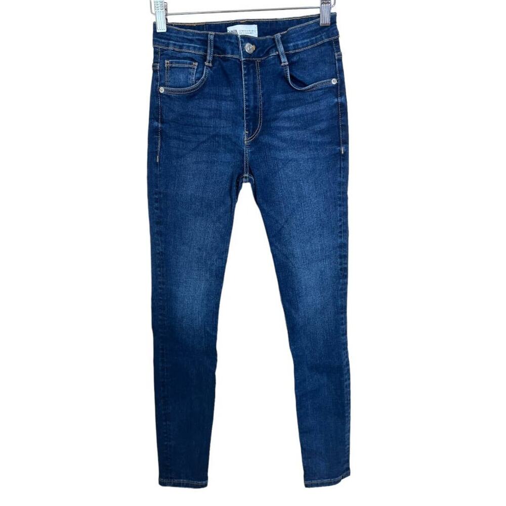 Zara Skinny stretch blue denim jeans size 4